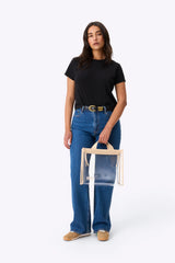 The Stadium Tote in Beige