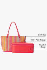 BÉIS x poppi The Cooler Tote in Juicy Stripe