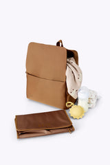 The Everyday Diaper Backpack in Camel Nylon